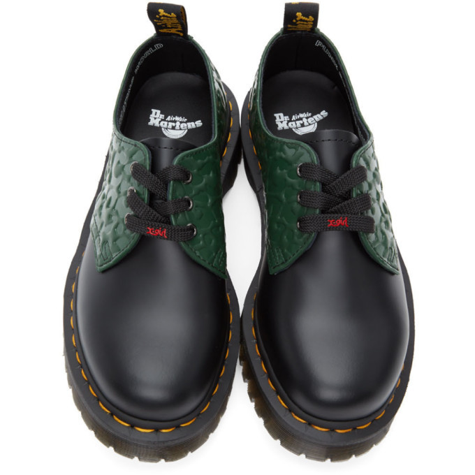 Dr. Martens Black and Green X-Girl Edition Leopard 1461 Bex Derbys