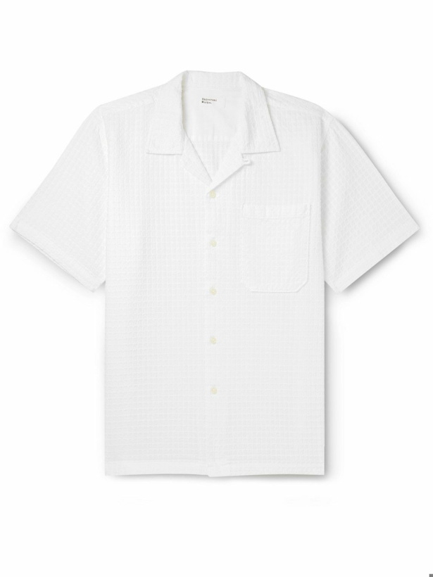 Photo: Universal Works - Convertible-Collar Cotton-Jacquard Shirt - White