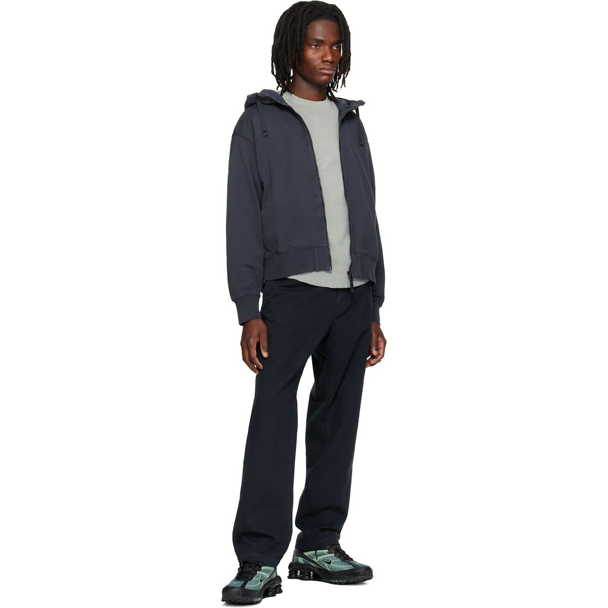 Stone Island Navy 6100009 Organic Cotton Fleece Hoodie