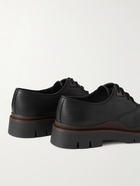 Bottega Veneta - The Tire Rubber-Trimmed Leather Derby Shoes - Black