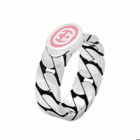 Gucci Women's Interlocking G Enamel Ring in Silver/Pink