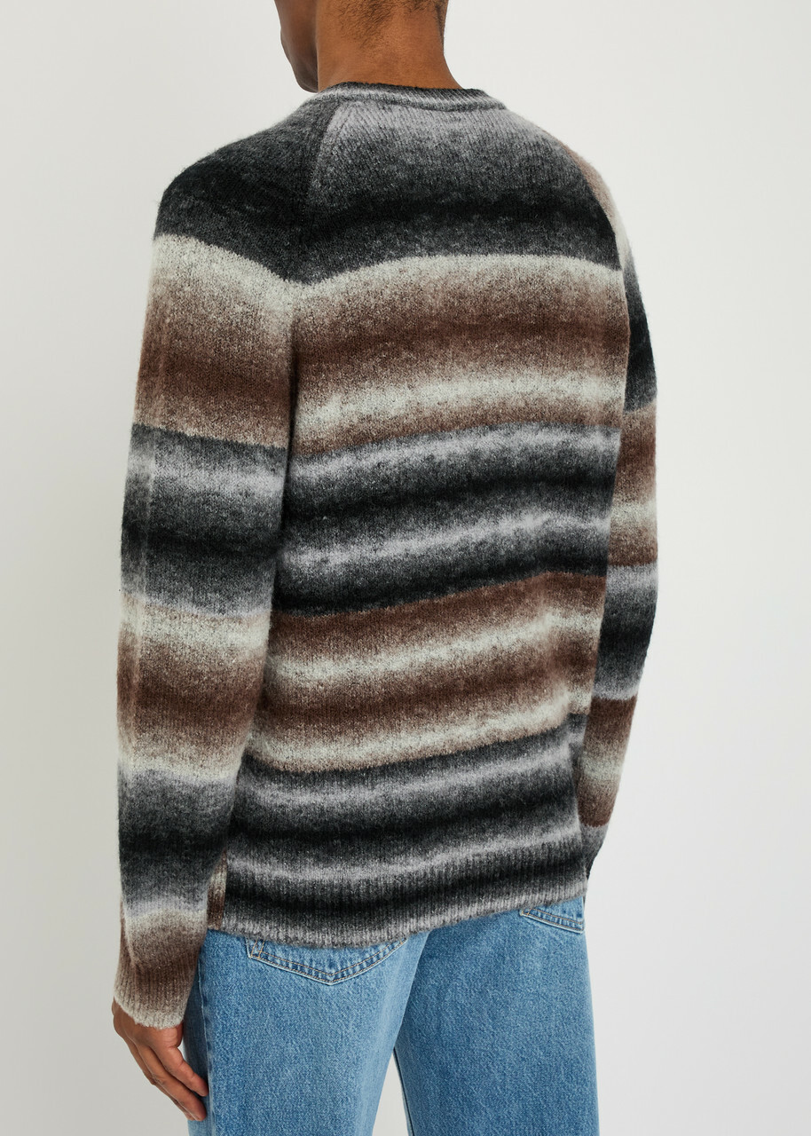 PS Paul Smith Striped Merino Wool-blend Jumper Black