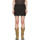 Versace Brown Lightweight Wool Miniskirt