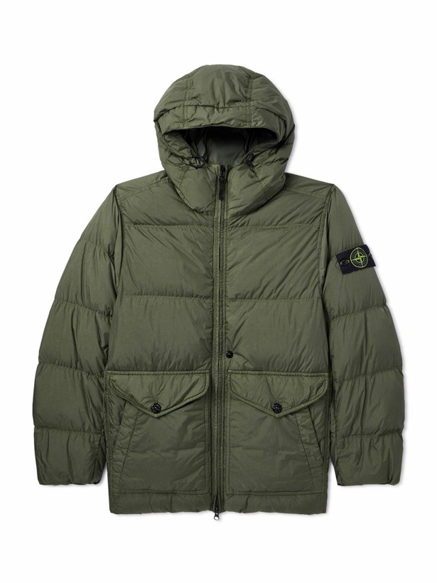 Photo: Stone Island - Logo-Appliquéd Quilted Shell Down Jacket - Green