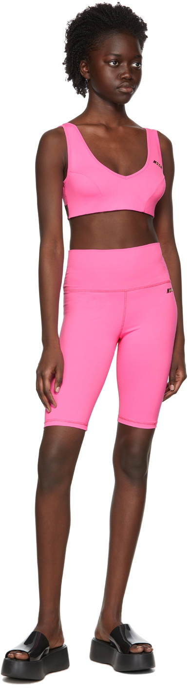 MSGM Pink Nylon Sports Bra
