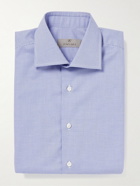 Canali - Cutaway-Collar Puppytooth Cotton Shirt - Blue