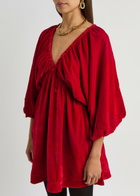 Free People Portia Velvet Mini Dress Red