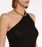 Petar Petrov Tano ribbed-knit silk one-shoulder top