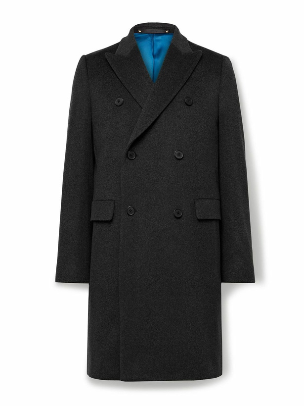 Photo: Paul Smith - Double-Breasted Wool and Cashmere-Blend Felt Overcoat - Gray