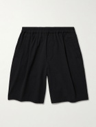 Folk - Assembly Wide-Leg Cotton-Blend Seersucker Shorts - Black