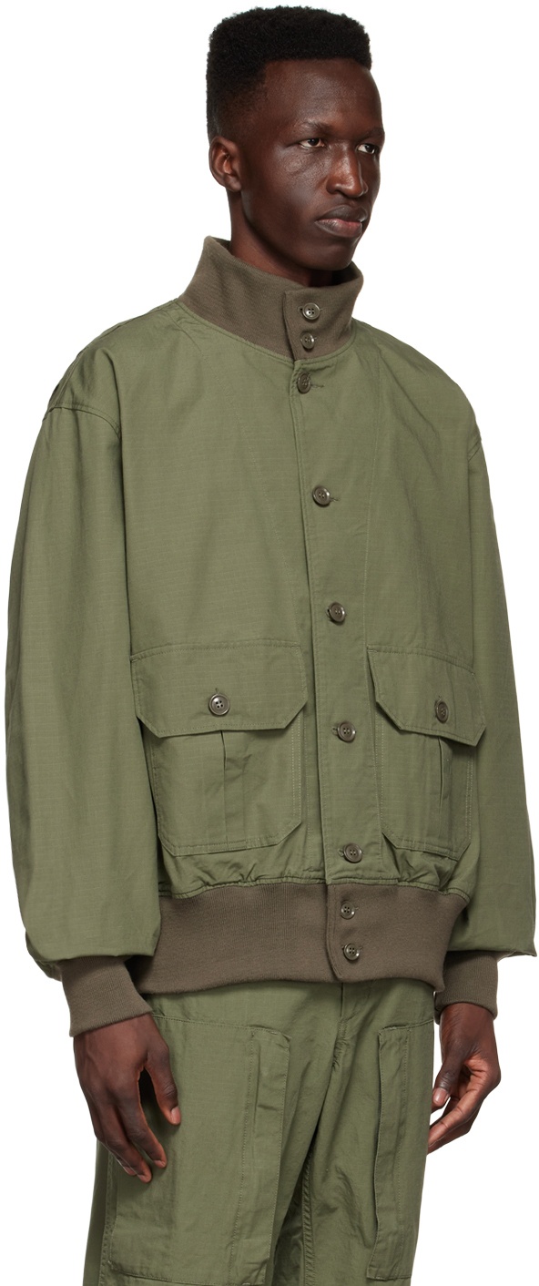Engineered Garments Green Cotton Bomber Jacket Engineered Garments