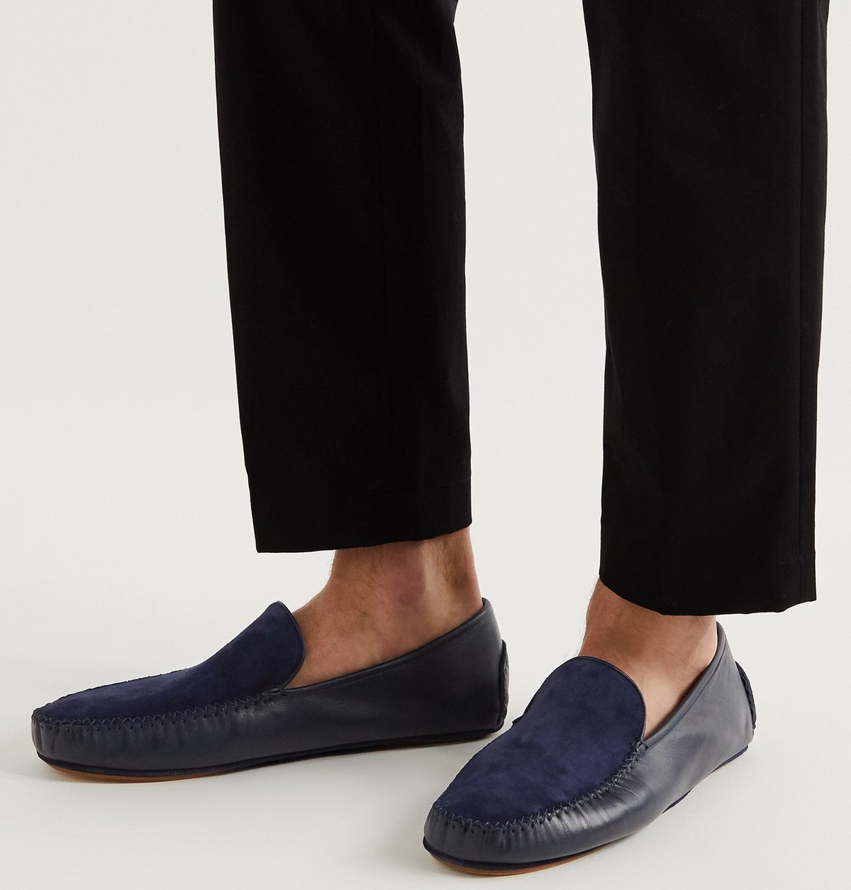 Manolo Blahnik - Mayfair Leather and Suede Driving Shoes  display picture 3