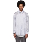 Comme des Garcons Shirt White and Blue Striped Lining Forever Shirt