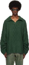 GUESS USA Green Cable Sweater