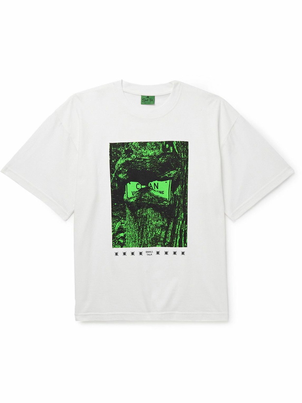Photo: Small Talk - Printed Cotton-Jersey T-Shirt - White
