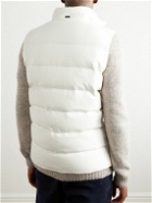 Herno - Quilted Silk and Cashmere-Blend Down Gilet - White