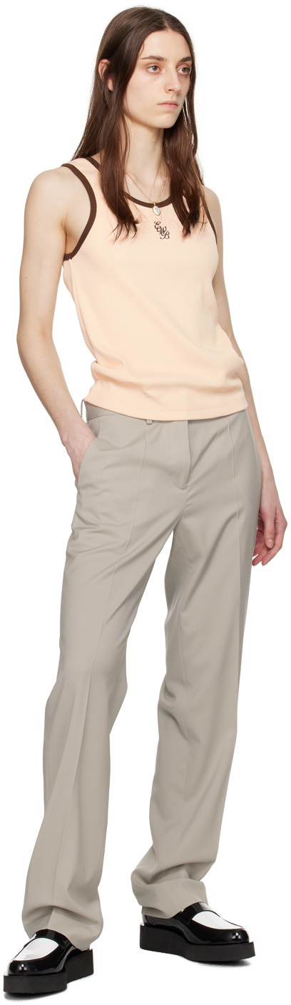 Ernest W. Baker Beige Embroidered Tank Top
