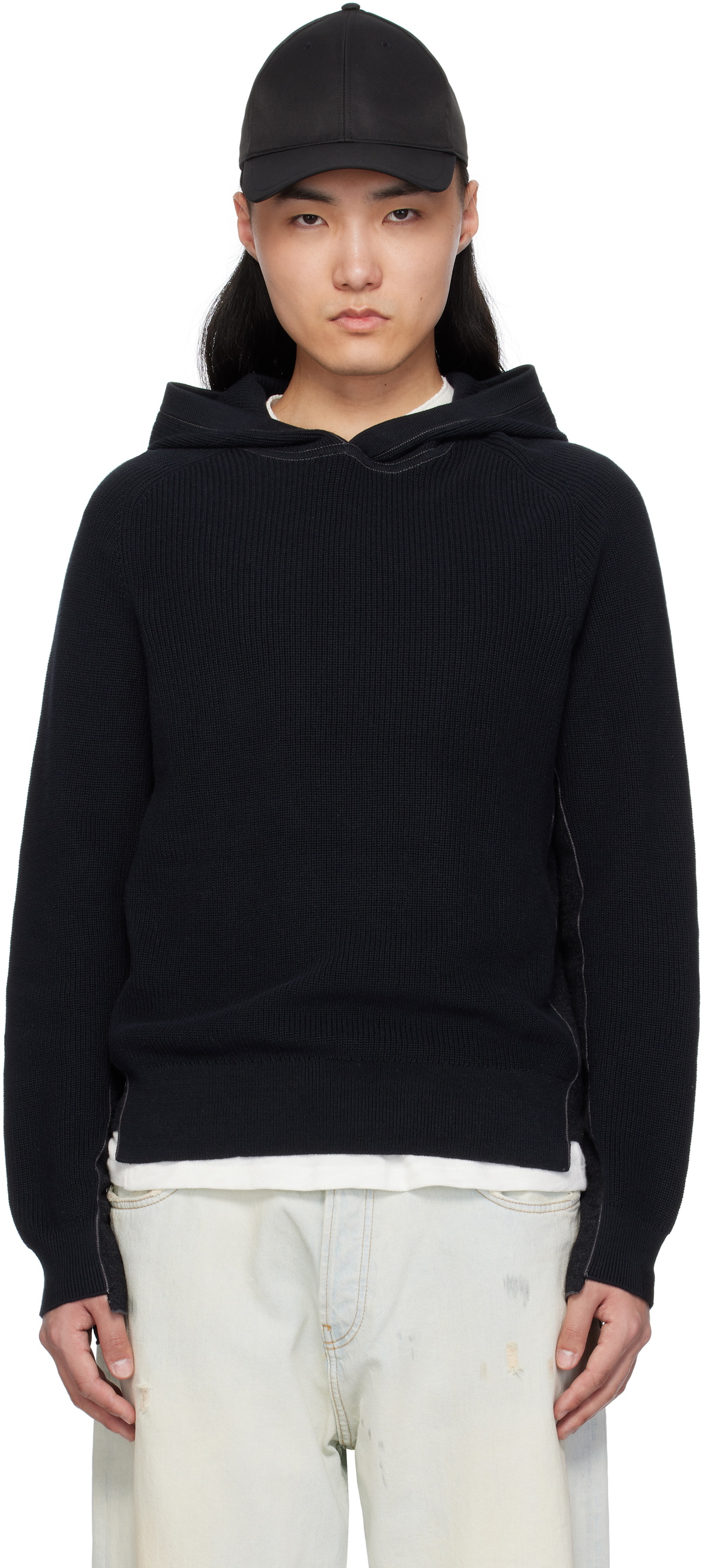 rag & bone Black Gabe Spliced Hoodie