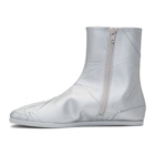 Maison Margiela Silver Metallic Flat Tabi Boots