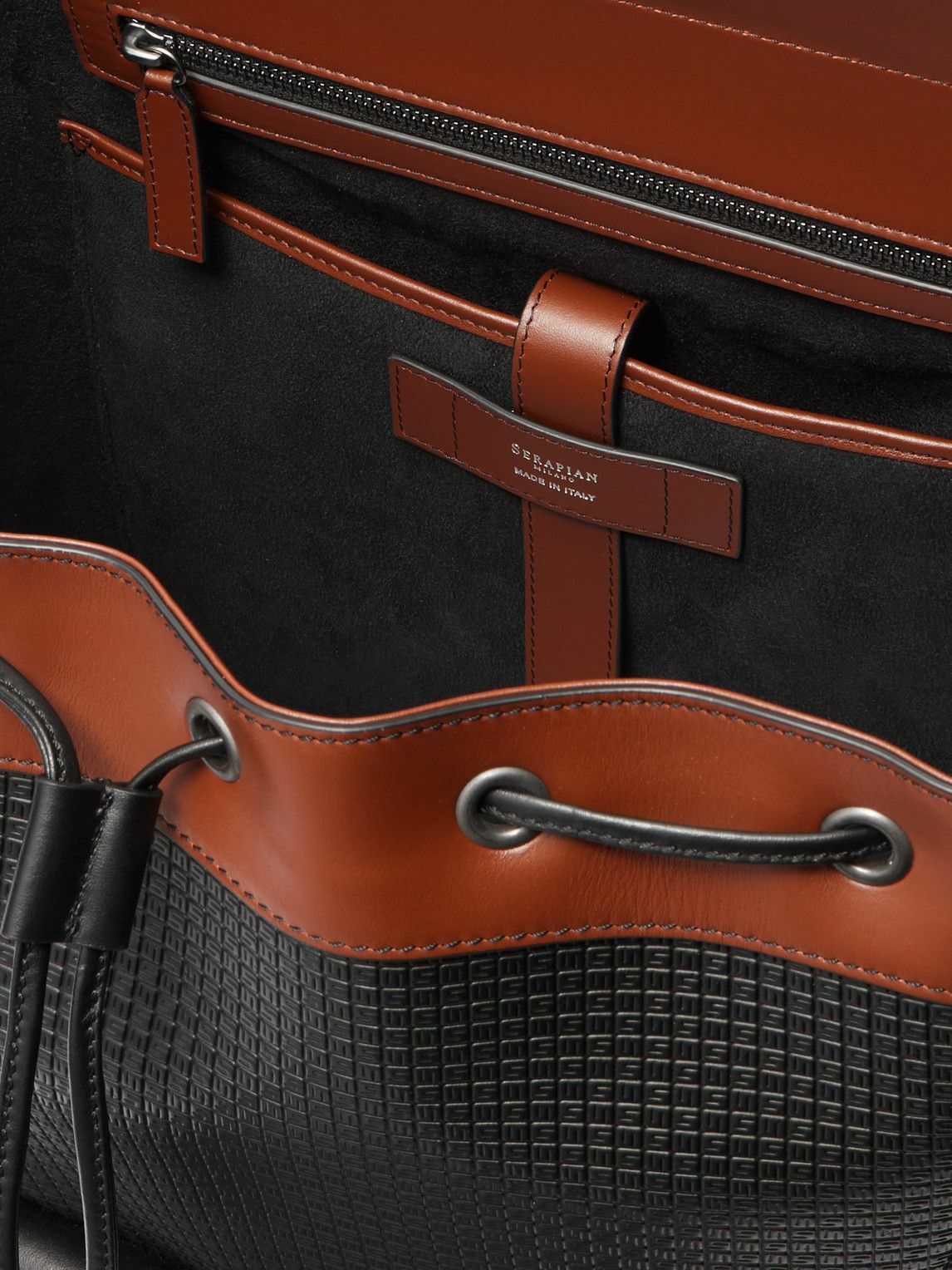 Serapian - Large Logo-Embossed Coated-Canvas and Leather Backpack