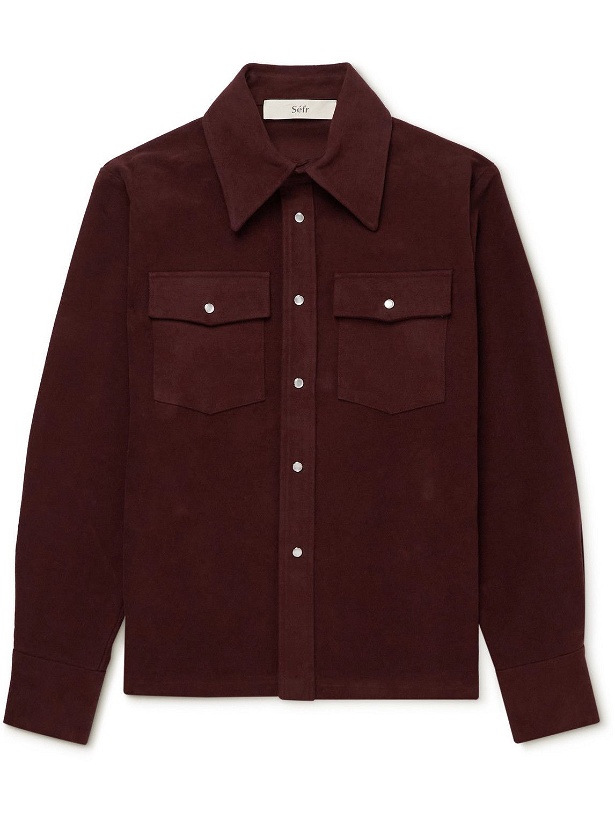 Photo: Séfr - Matsy Cotton-Moleskin Shirt Jacket - Burgundy