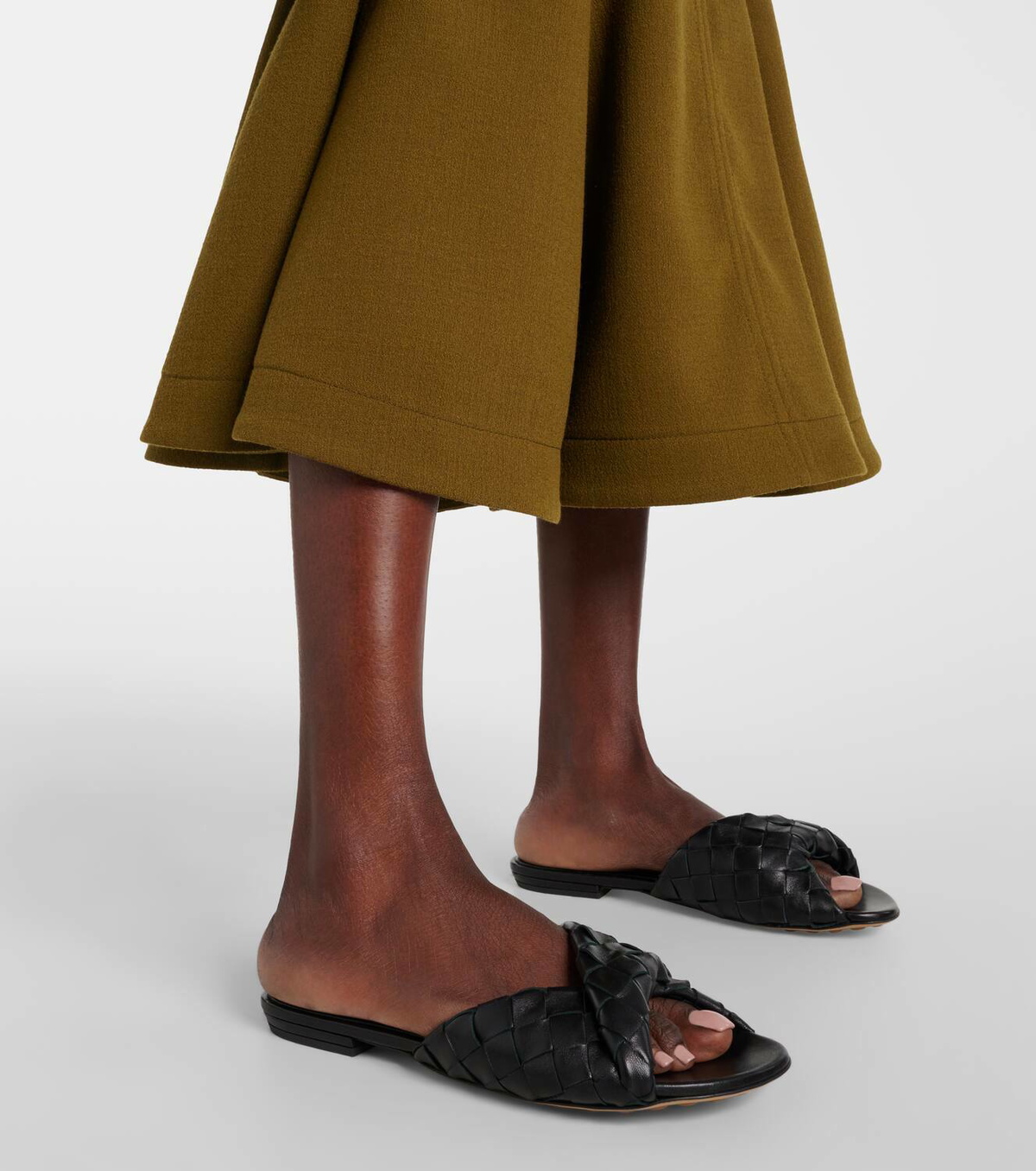 Bottega Veneta Blink Intrecciato leather slides