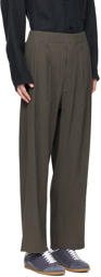 DOCUMENT Gray Tucked Trousers