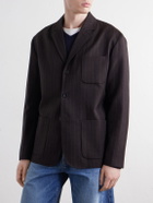 NN07 - Joe 10078 Pinstriped Wool-Twill Suit Jacket - Brown
