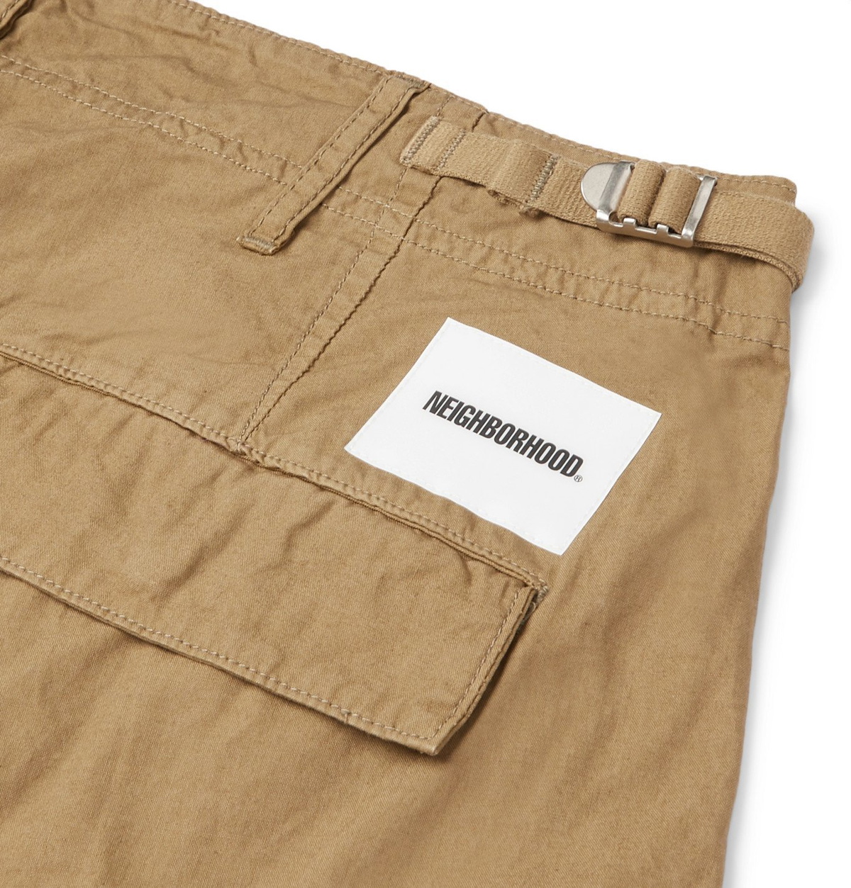 Neighborhood - Wide-Leg Jacquard-Panelled Cotton Cargo Shorts
