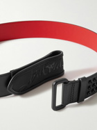 Christian Louboutin - Loubi 4cm Logo-Embossed Spiked Leather Belt - Black