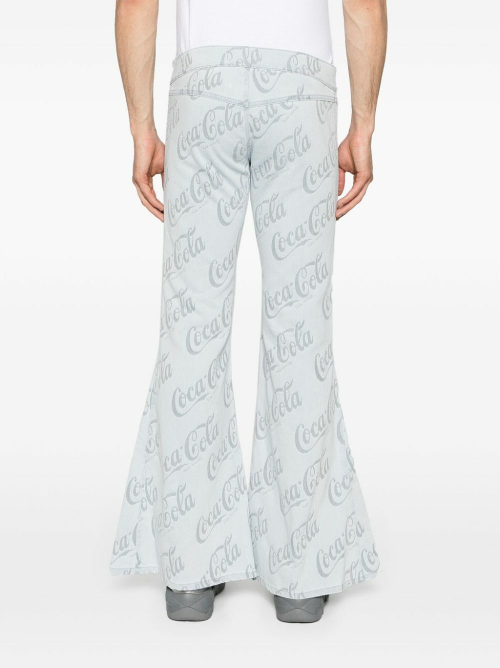ERL X Coca Cola Cool Grey Low-Rise Flared Jeans