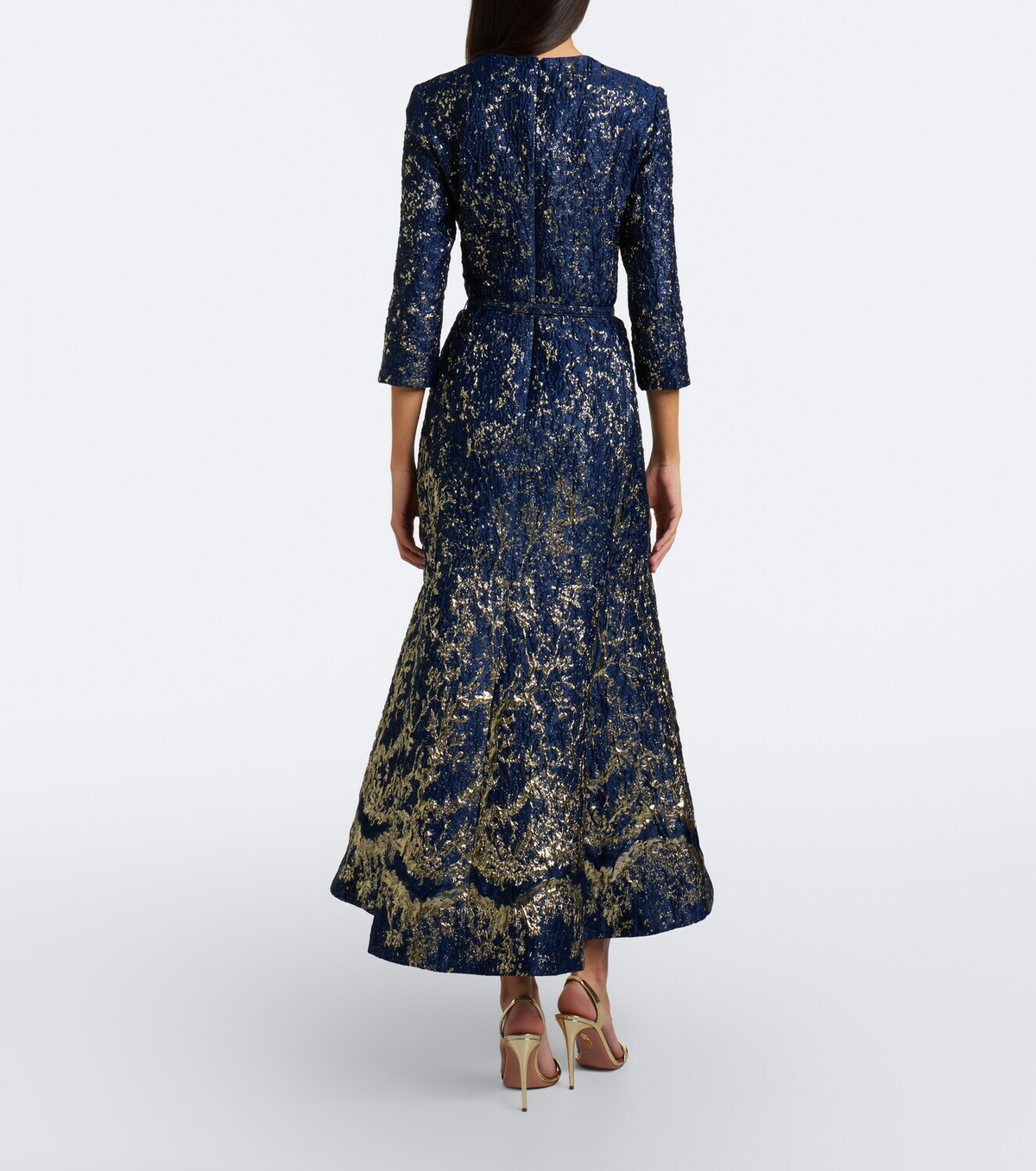 Simkhai Claravelle belted jacquard cocktail dress