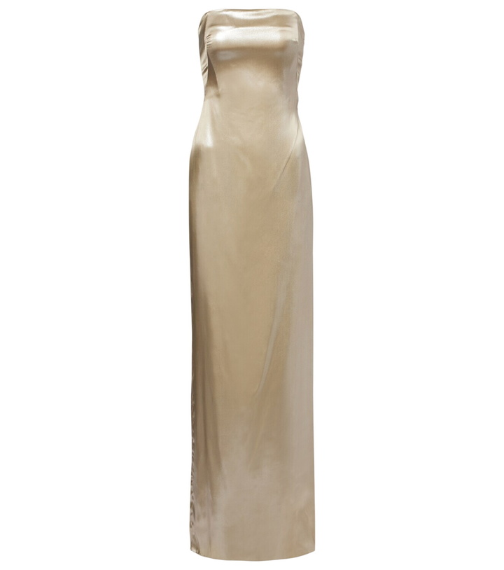 Photo: Galvan Strapless satin bustier gown