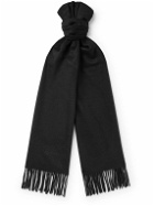 TOM FORD - Day Fringed Logo-Embroidered Cashmere Scarf