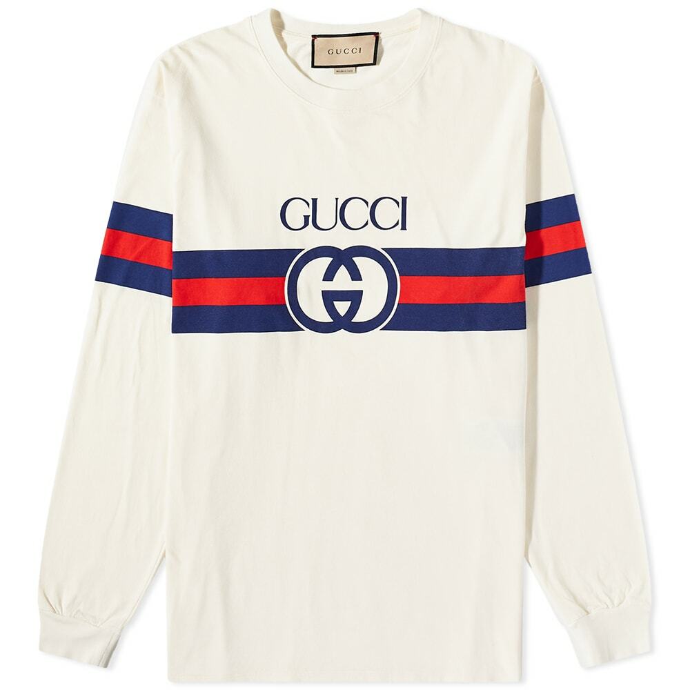 Gucci Men's Long Sleeve New Logo T-Shirt in White