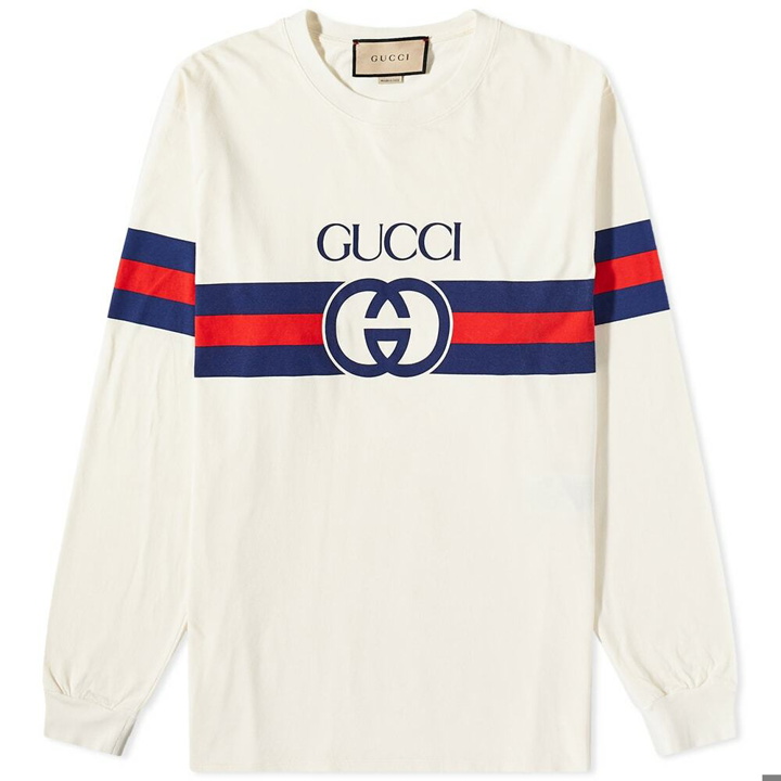 Photo: Gucci Men's Long Sleeve New Logo T-Shirt in White