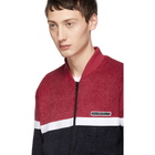 Johnlawrencesullivan Red and Black Colorblock Bomber Jacket