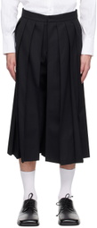 Steven Passaro SSENSE Exclusive Black Pleated Culotte Trousers