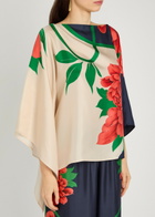 LA Double J Foulard Floral-print Silk top Multicoloured