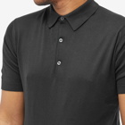 John Smedley Men's Adrian Cotton Knitted Polo Shirt in Black