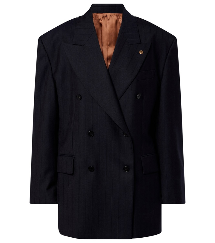 Photo: Versace Double-breasted oversized virgin wool blazer