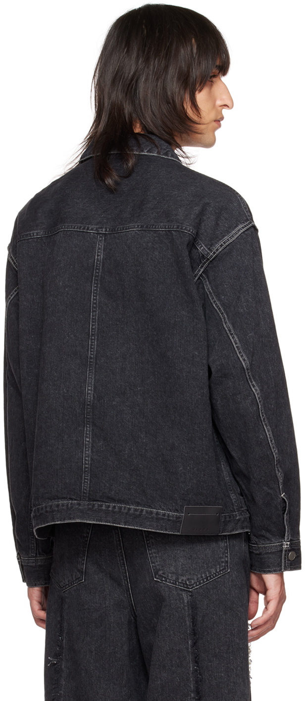 JieDa Black Panel Denim Jacket JieDa