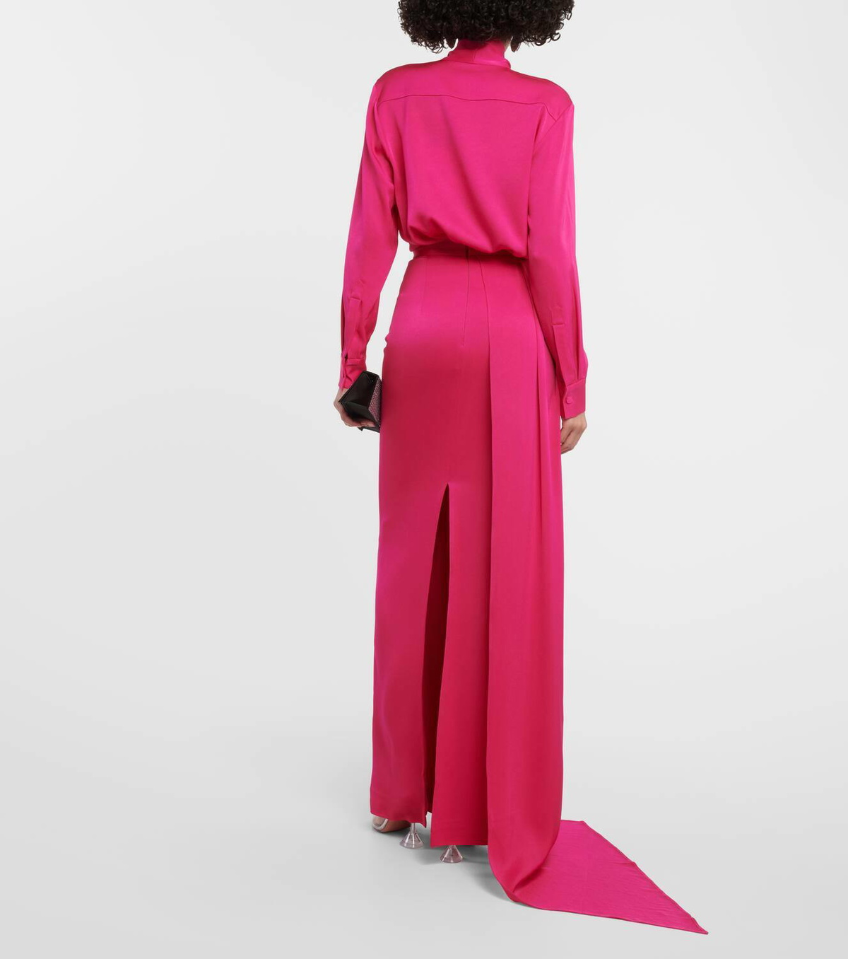 Alex Perry Draped satin maxi skirt