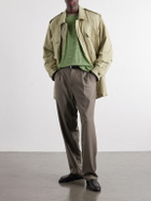 Auralee - Striped Wool-Jersey T-Shirt - Green