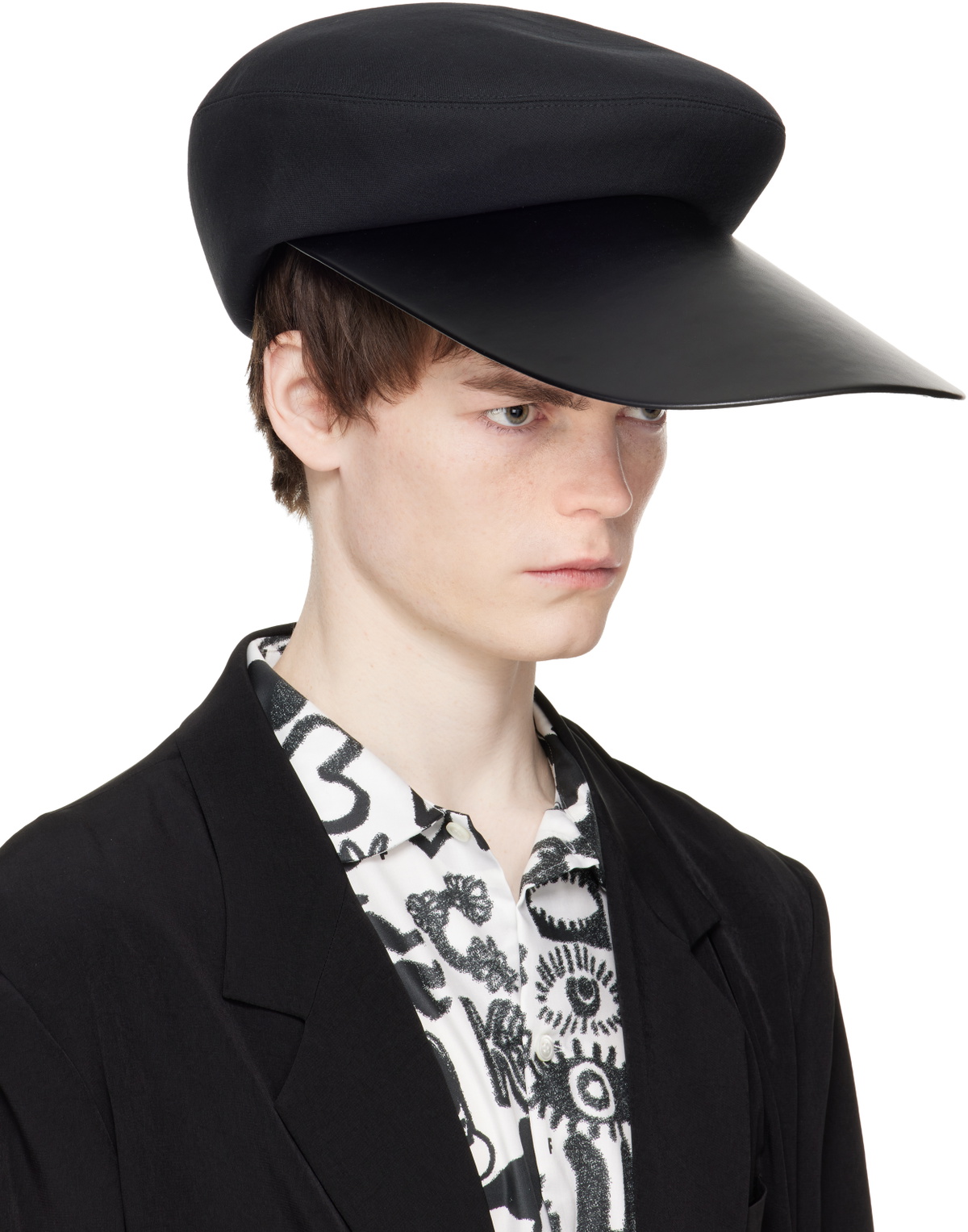 Comme des Garçons Homme Plus Black Hizume Edition Faux-Leather Cap