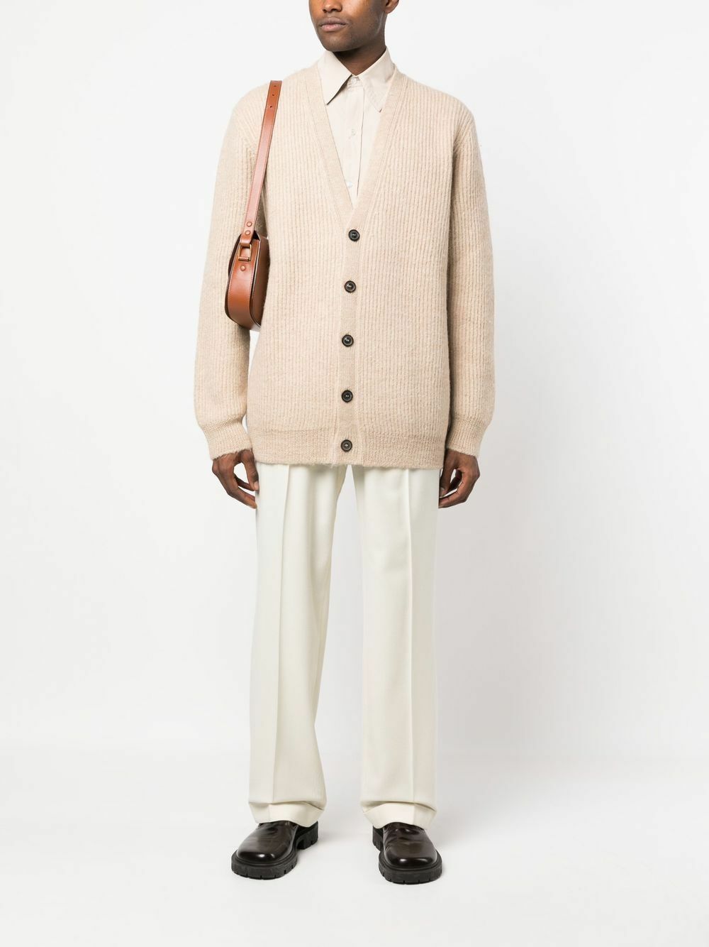 Maison Margiela Men Cappuccino Wool Cardigan