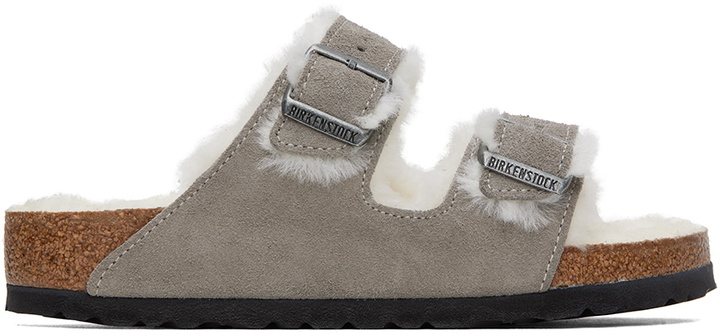 Photo: Birkenstock Gray Narrow Arizona Shearling Sandals