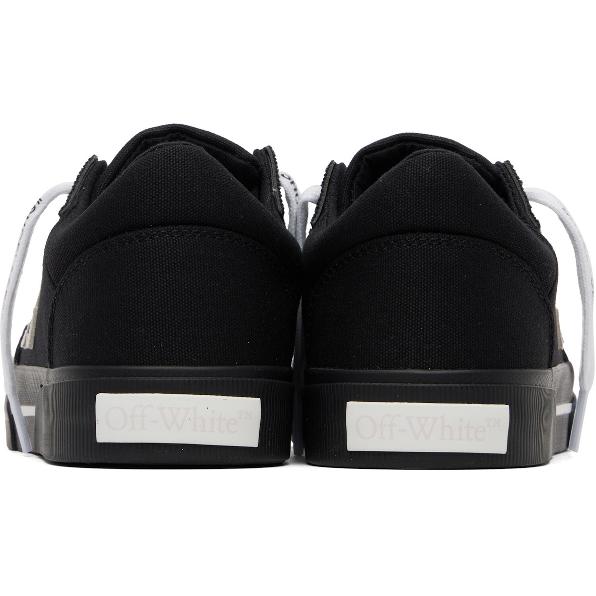 Off-White Black Vulcanized Low Canvas Sneakers