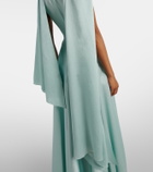 Solace London Emelia scarf-detail satin gown