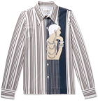 Maison Margiela - Slim-Fit Printed Striped Piqué Shirt - Men - Beige